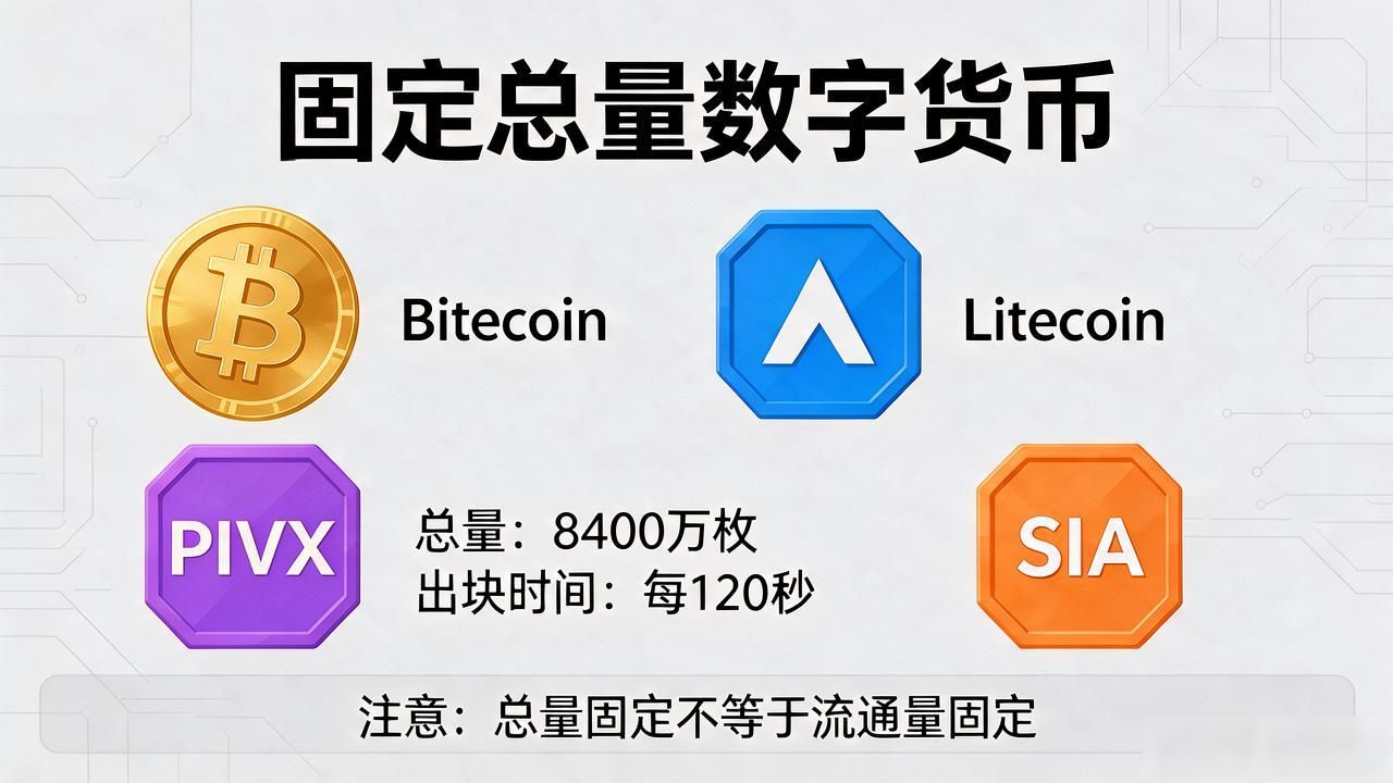 哪些数字货币总量固定？比特币之外还有这几个锁死了