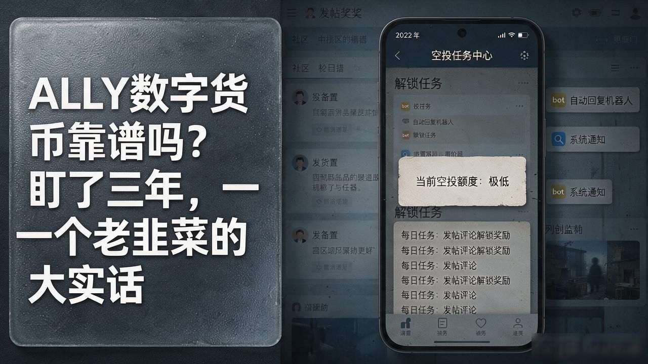 ALLY数字货币靠谱吗？盯了三年，一个老韭菜的大实话