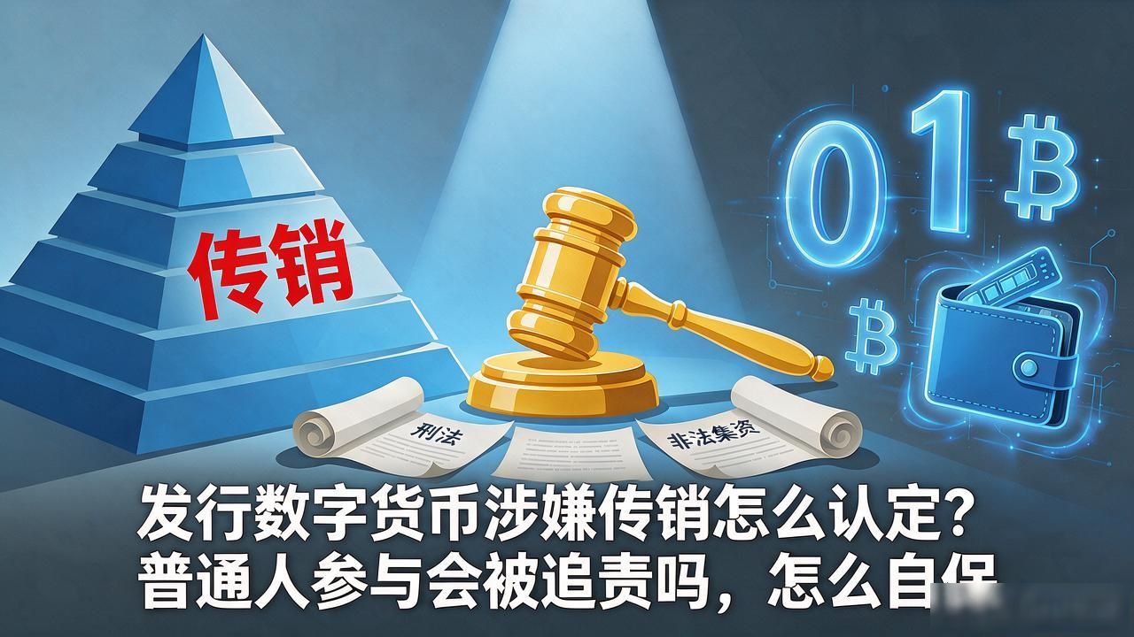 发行数字货币涉嫌传销怎么认定？普通人参与会被追责吗，怎么自保