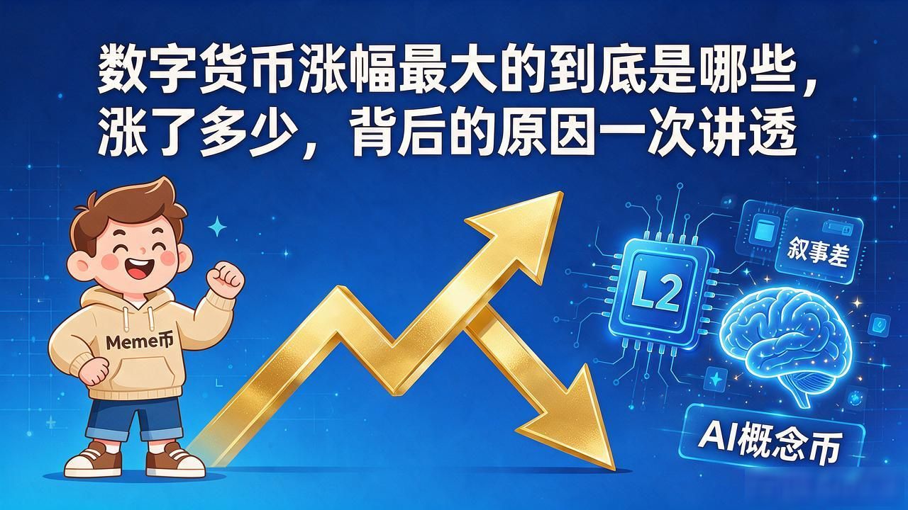 数字货币涨幅最大的到底是哪些，涨了多少，背后的原因一次讲透