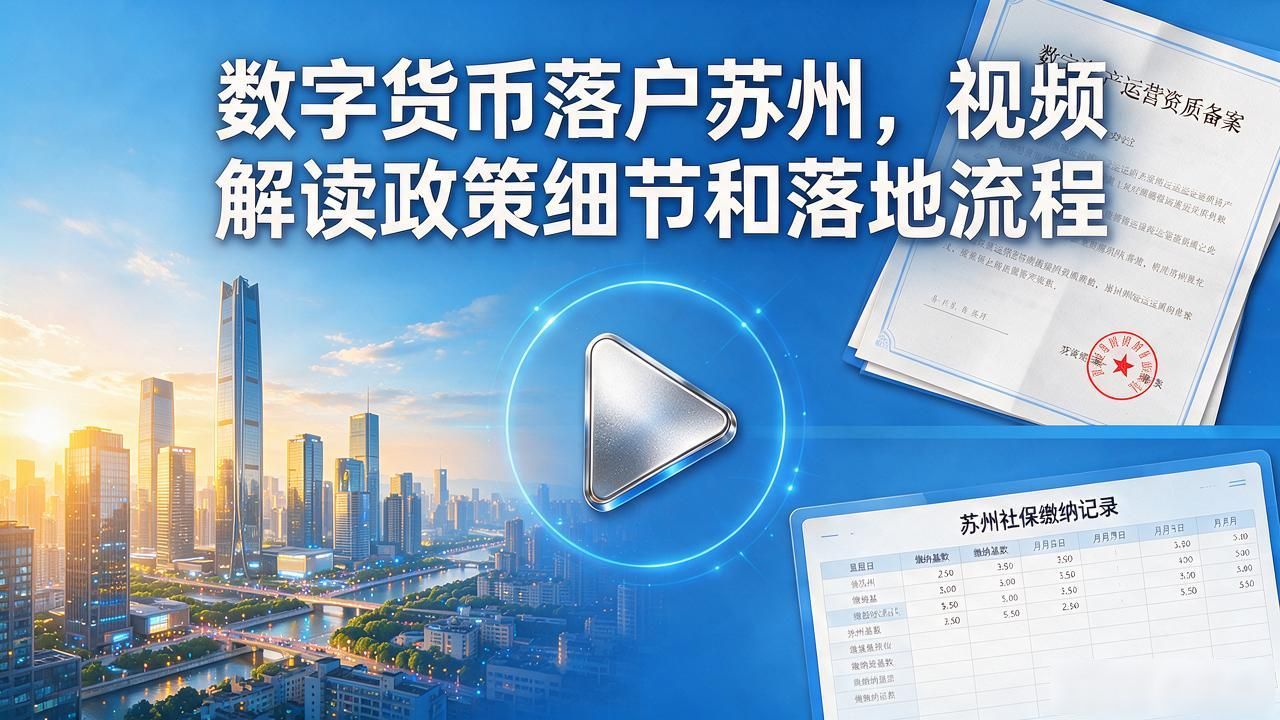 数字货币落户苏州，视频解读政策细节和落地流程