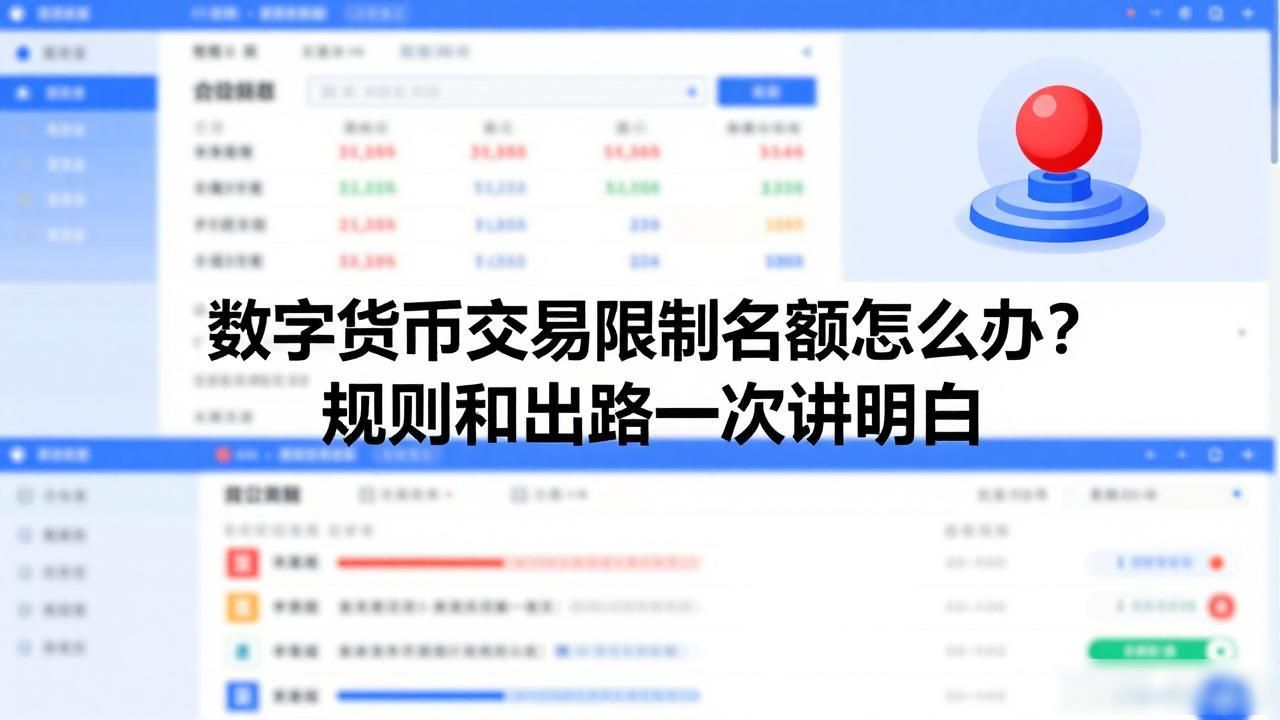 数字货币交易限制名额怎么办？规则和出路一次讲明白