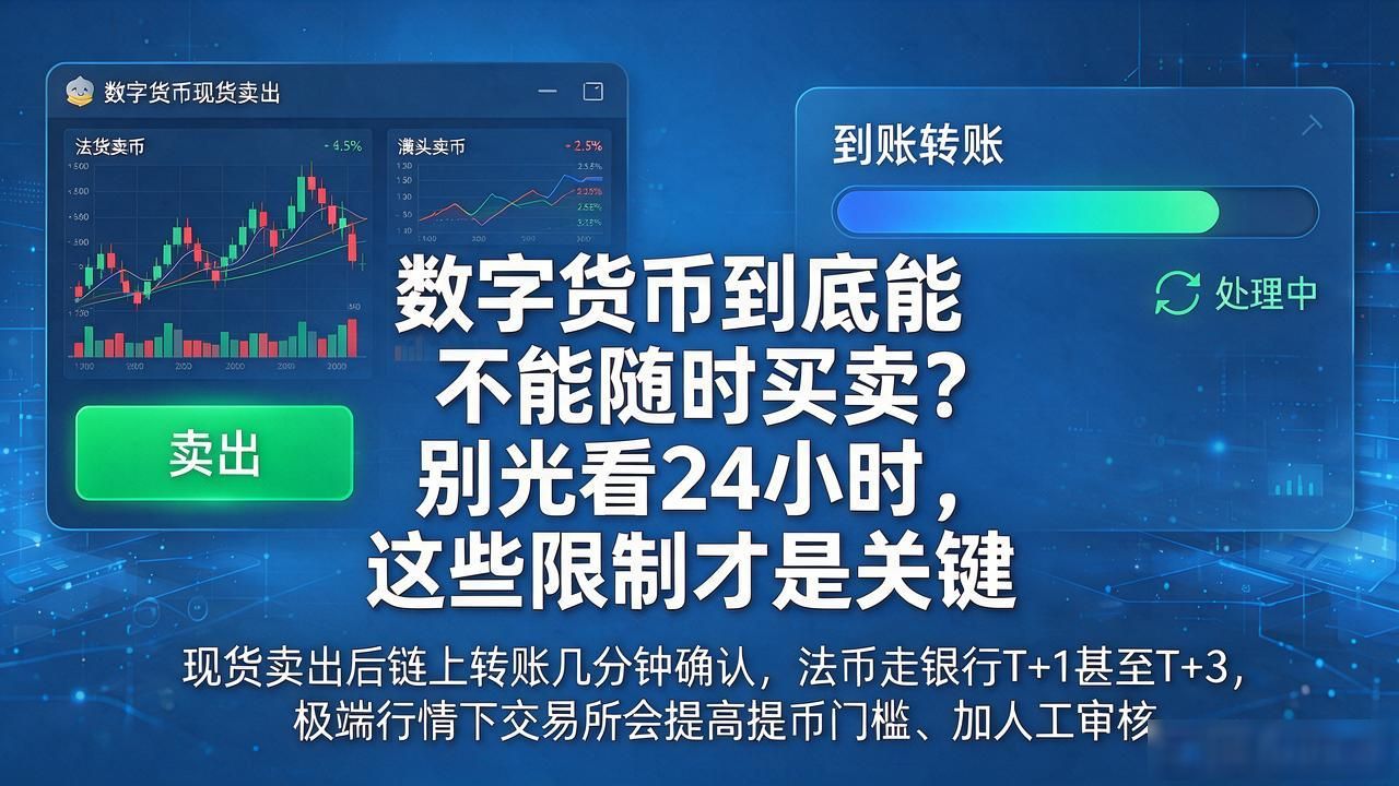 数字货币到底能不能随时买卖？别光看24小时，这些限制才是关键