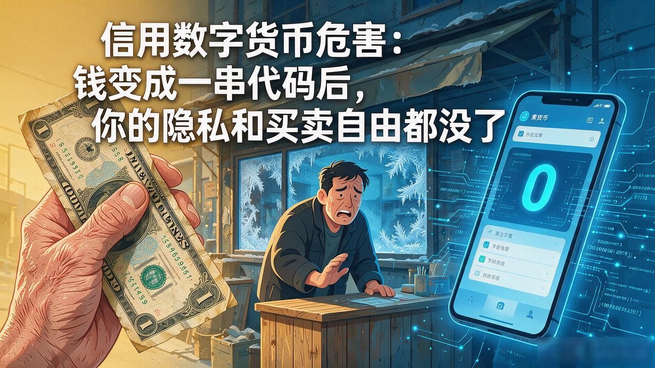 信用数字货币危害：钱变成一串代码后，你的隐私和买卖自由都没了