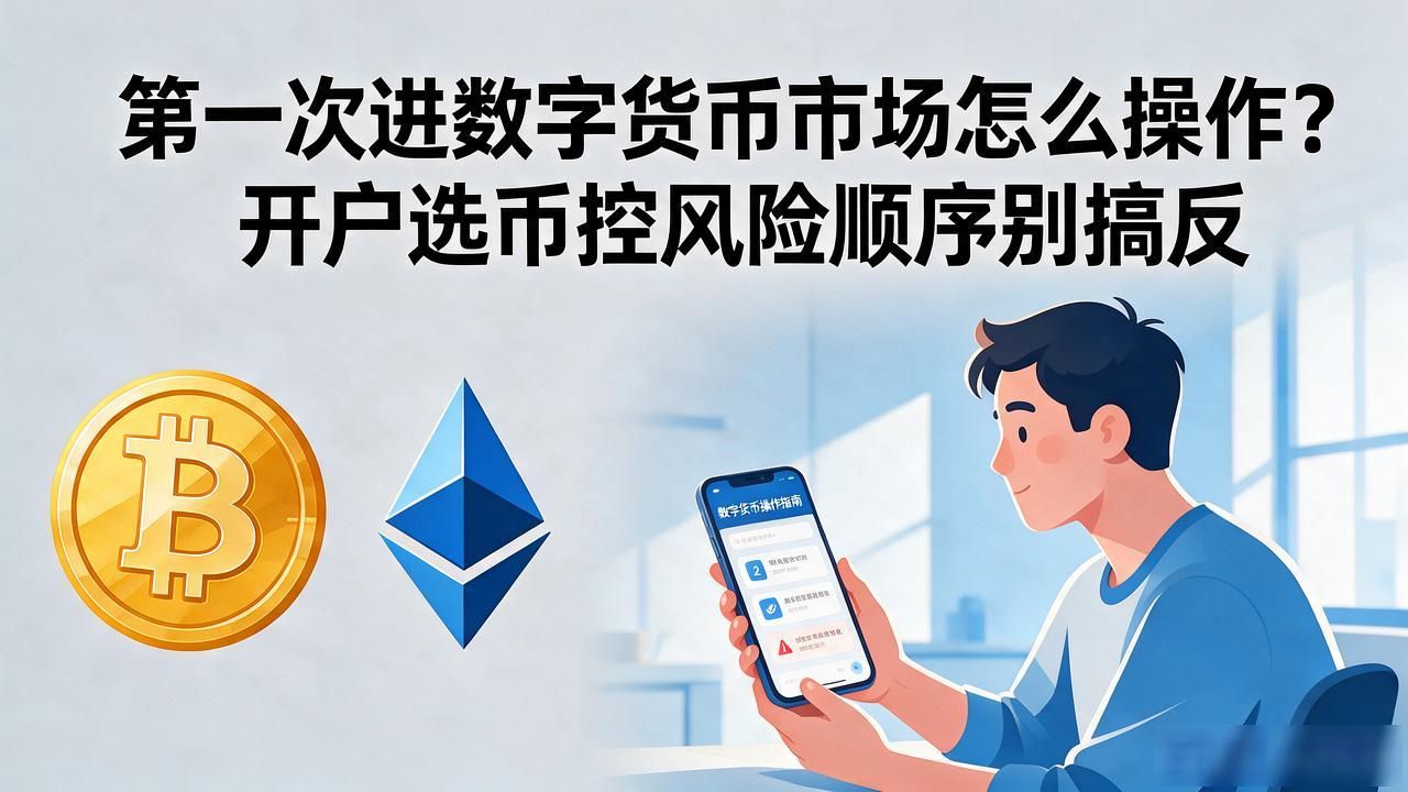 第一次进数字货币市场怎么操作？开户选币控风险顺序别搞反